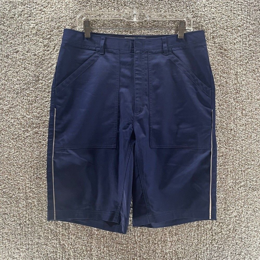 OOBE Shorts Mens 32 Blue Chino Employee Uniform Short Casual‎ Polyester Pockets